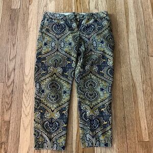 Tommy Hilfiger Paisley Summer Pants Green Size 6 Women Capri